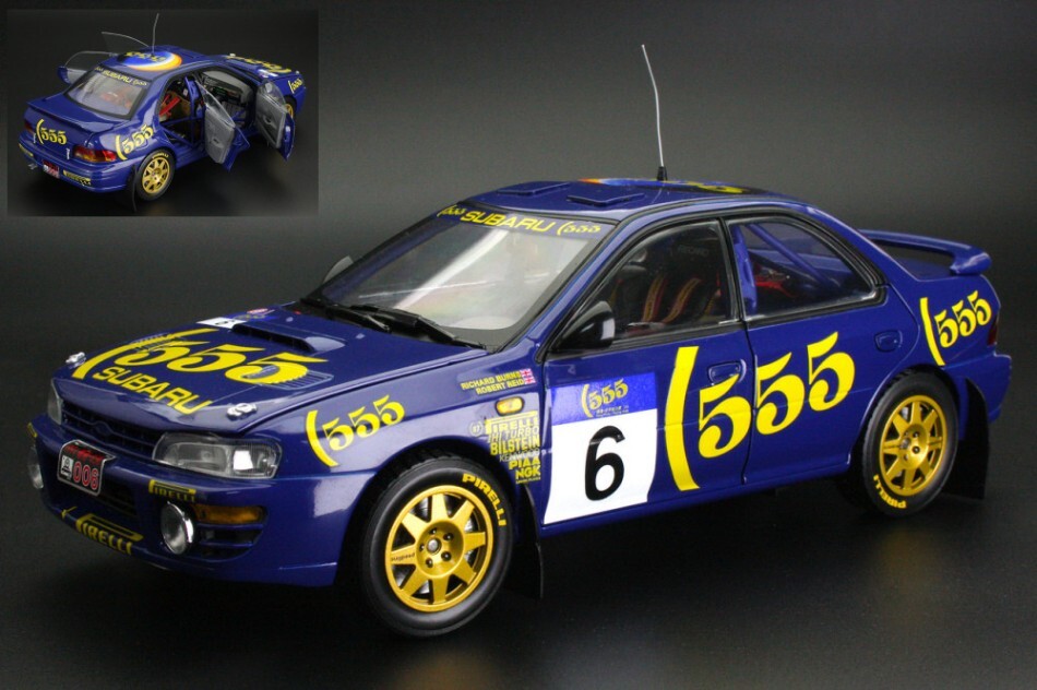 再値下げ！Subaru Impreza 555 ミニカー 1994年 SUBARU IMPREZA 555 N.6 HK-BEJING RALLY 1994 BURNS/REID 1:18